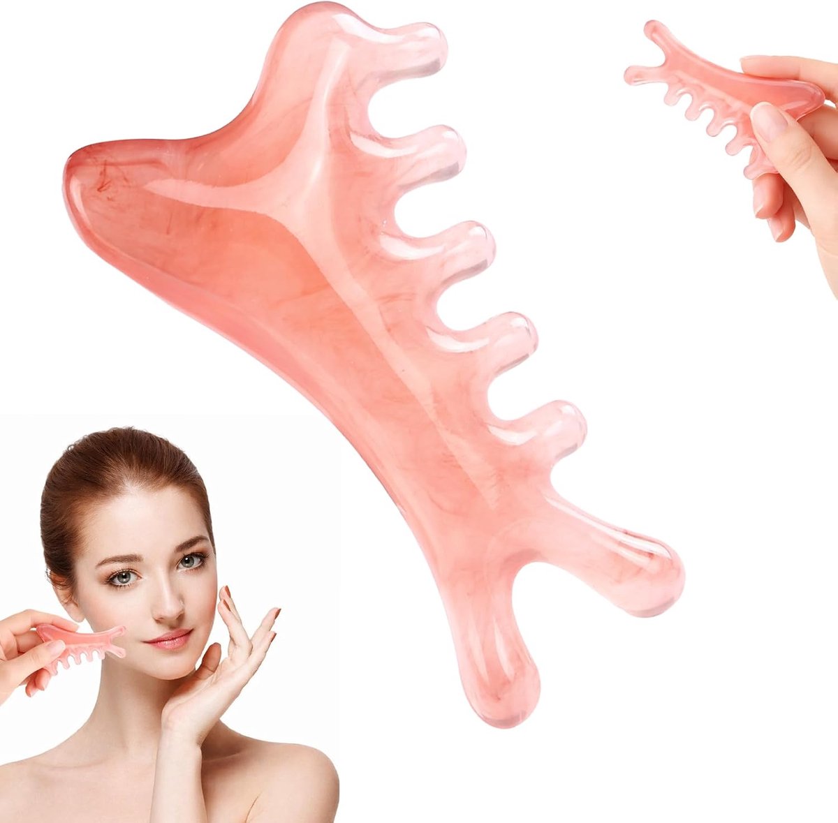 1 stuk Gua Sha gezichtsmassageapparaat, natuurlijke hars gezichtsverzorgingsapparaat voor massage, versteviging en - ShopVlot