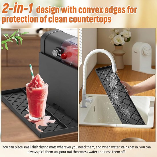 Silicone Mat for Ice Makers and Ice Makers, Set of 2 Removable Protective Mats for Ninja SLUSHi Ice Drink Machine - ShopVlot — afbeelding 4