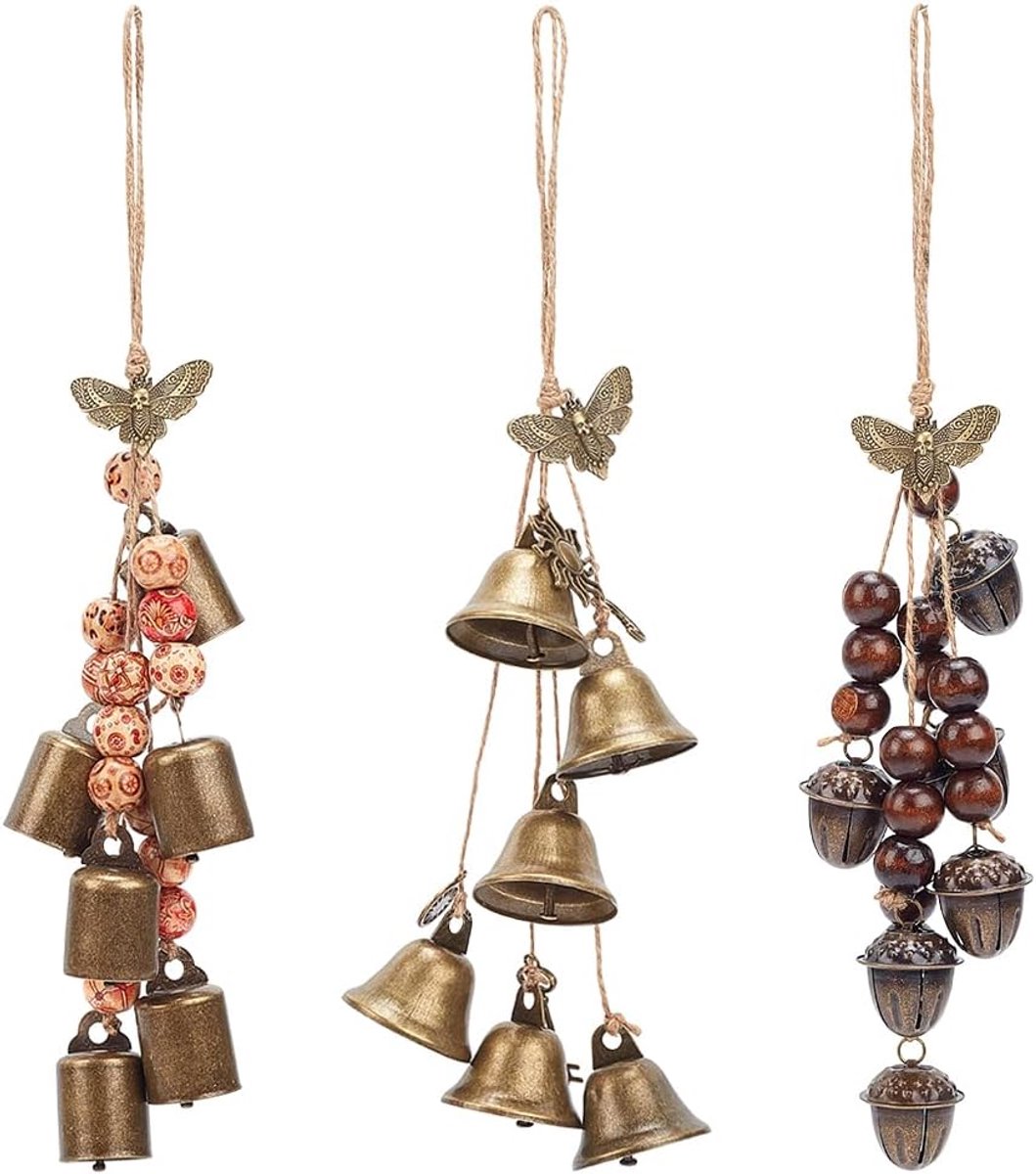 Deurbellen set van 3 - vintage stijl - hangdecoratie met kralen - sfeervolle toevoeging voor huis en tuin - ShopVlot