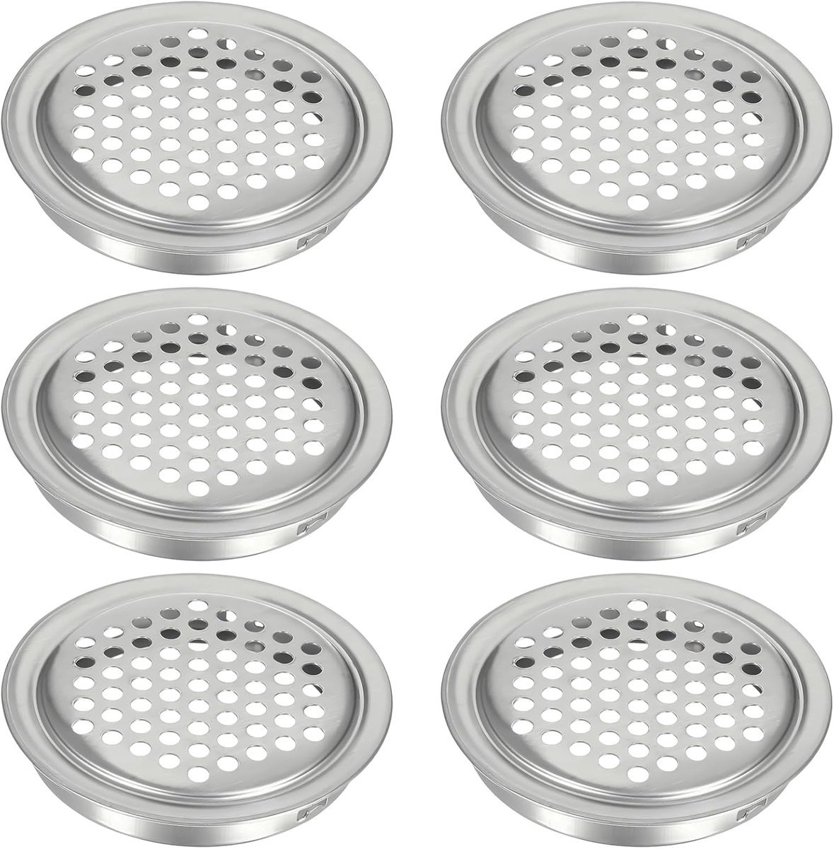 Ventilatiegrille Rond 60 mm - Plat Zilver - RVS - Voor duurzame ventilatie in kasten - ShopVlot