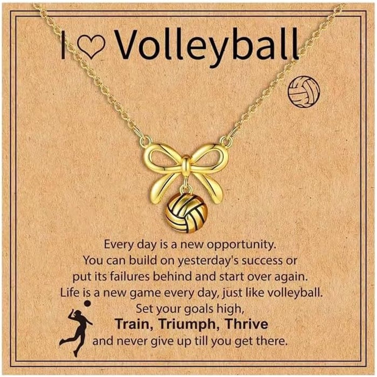 Volleybal ketting strik bal hanger - sport sieraden voor dames - cadeau voor vriendinnen - uniek ontwerp - ShopVlot