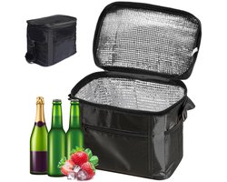 Opvouwbare koeltas - Thermo lunchtas - Picknick en reizen - Waterdichte Oxford stof - 10 liter - Zwart