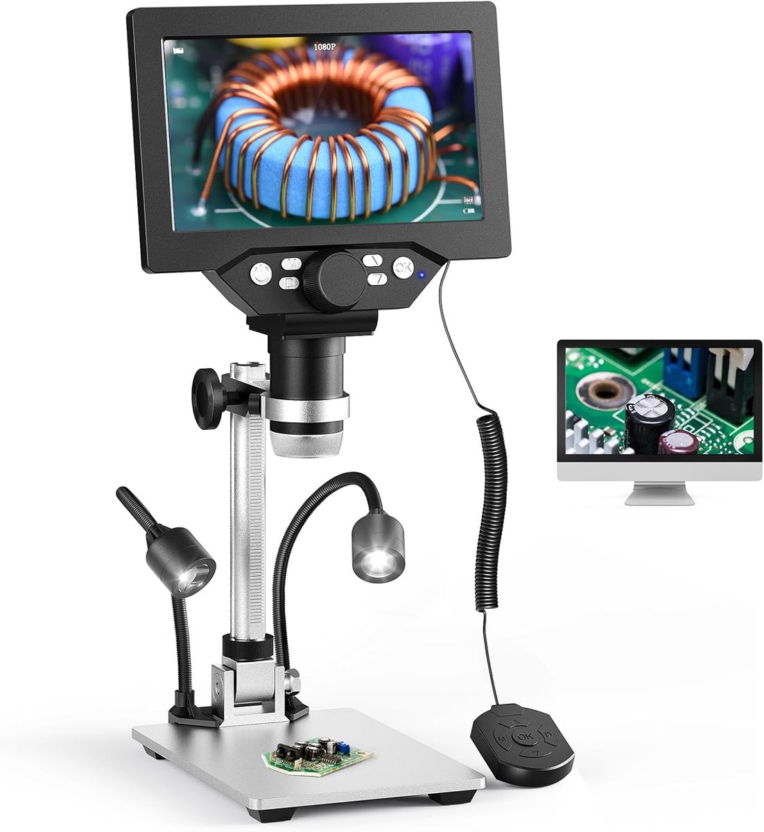 Digital Microscoop 7 inch Display - 1200x vergroting - Verstelbare verlichting - Ideaal voor elektronica reparaties - ShopVlot