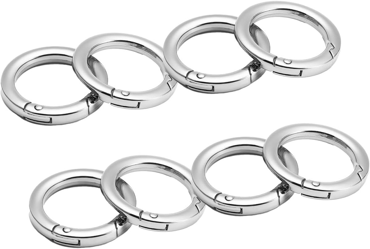 Springclips O-ringen 25mm - zilver - lichtgewicht en duurzaam - ideaal voor sleutelhangers - ShopVlot
