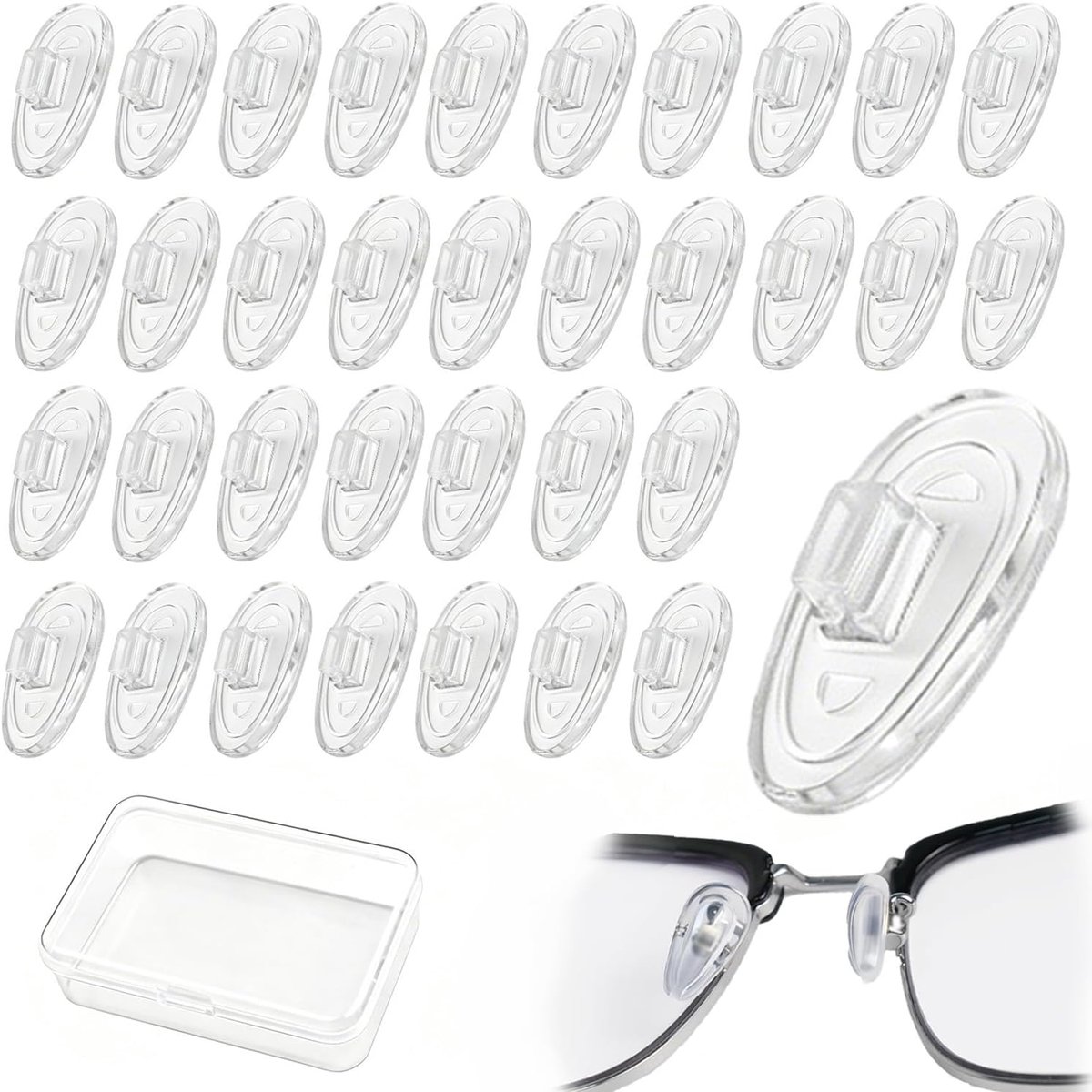 neuspads voor brillen - 20 paar - antislip siliconen - comfortabel en huidvriendelijk - ShopVlot