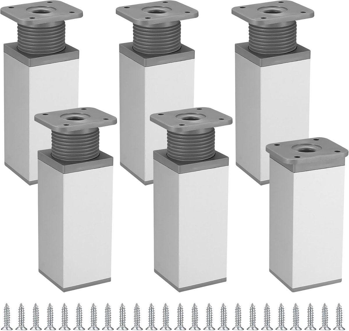 Meubelpoten set van 6 - Hoogte verstelbaar - Aluminium legering - Geschikt voor meubels - ShopVlot