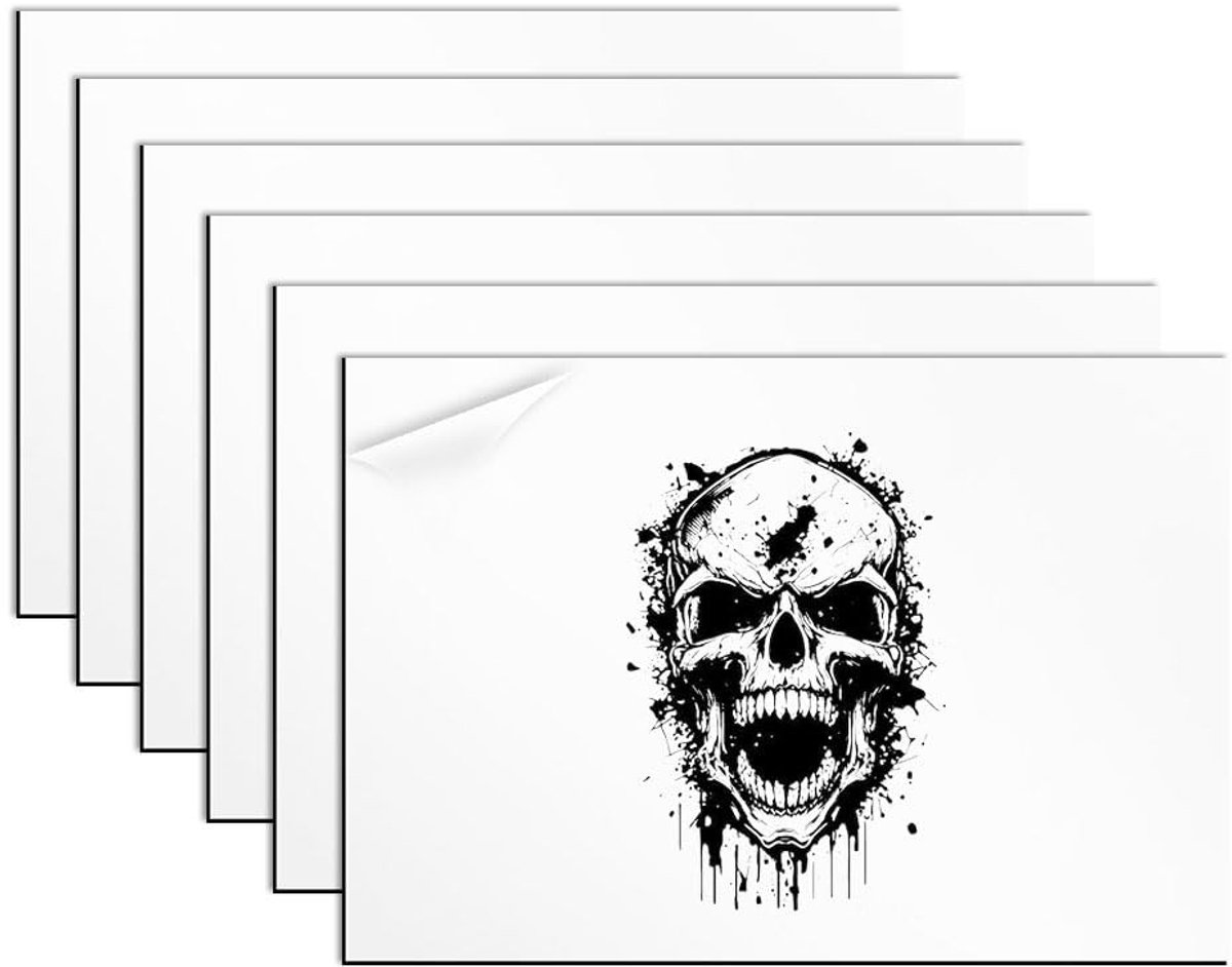ABS-kunststof lasergraveerplaat 30 x 20 cm, 1,3 mm dik, voor graveren, schilderen en knutselen (6 stuks, wit)