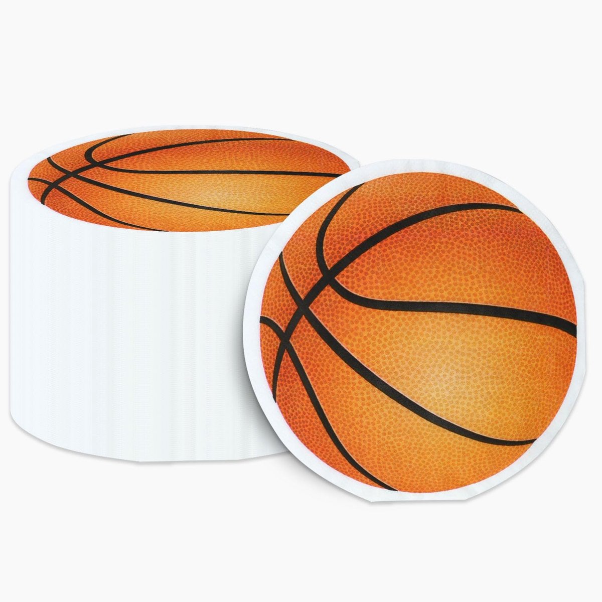 100Pcs Basketball Napkins Basketball Shaped Paper Napkins For Sports Party Baby Shower Birthday Party - ShopVlot