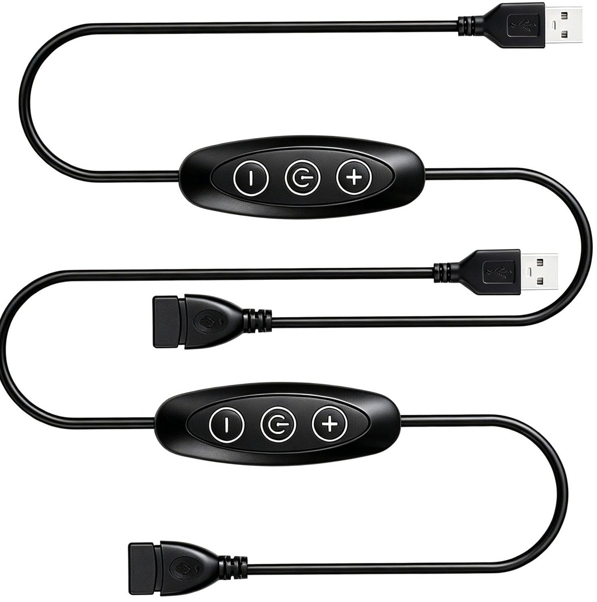 2 stuks DC 5V USB led-dimmer controller, ledstrips, dimmer schakelaar, 10-traps dimmer met USB-kabel (bus naar - ShopVlot