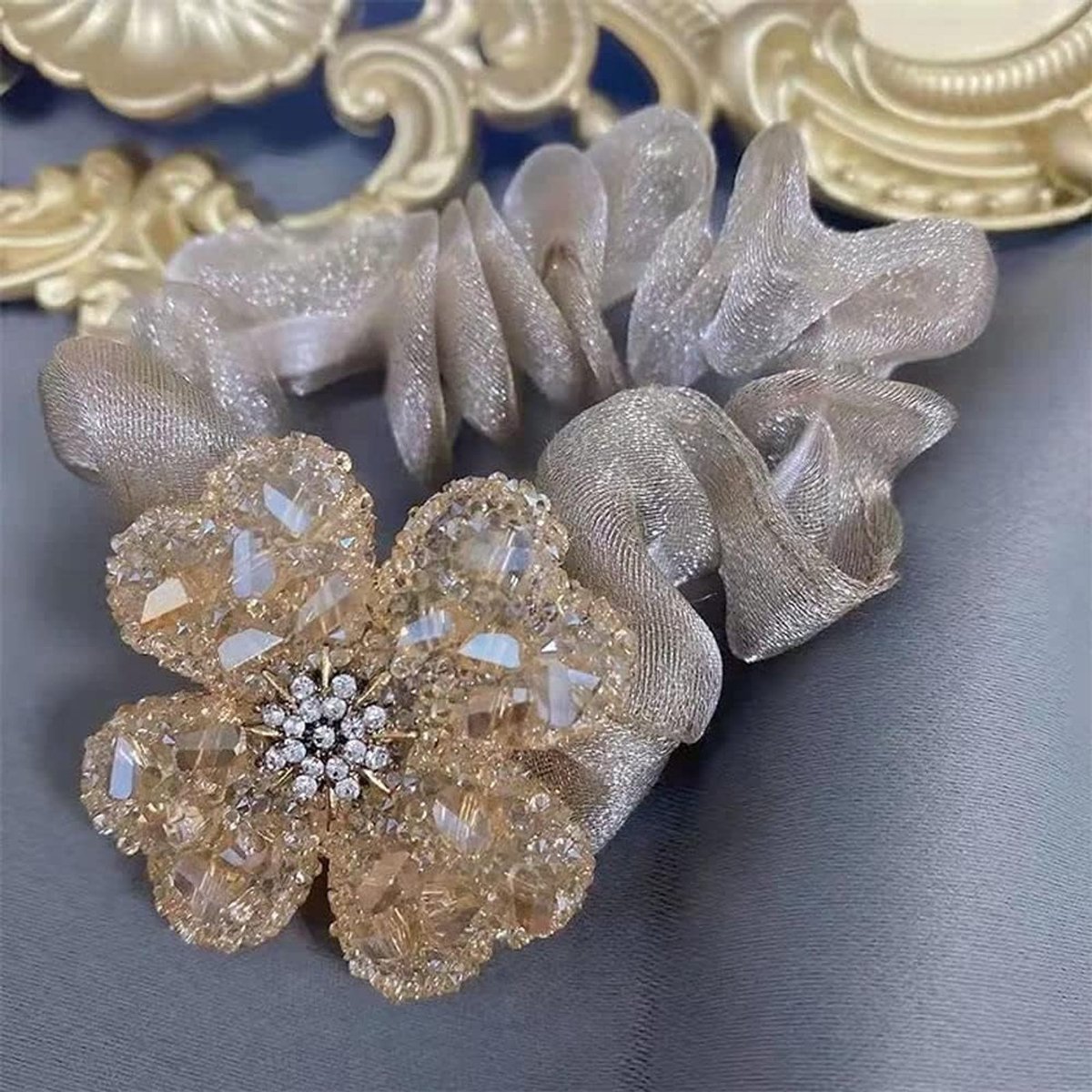 2 Pack Beautiful Sparkling Flower Headband Hair Accessories, Cute and Fashionable Flower Hair Accessories for Girls - ShopVlot