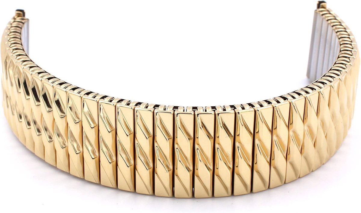 Rowi 22mm Gold Fixoflex S Drawstring L316 Stainless Steel Watch Band Made in Germany Original Packed, Gold, Bracelet - ShopVlot