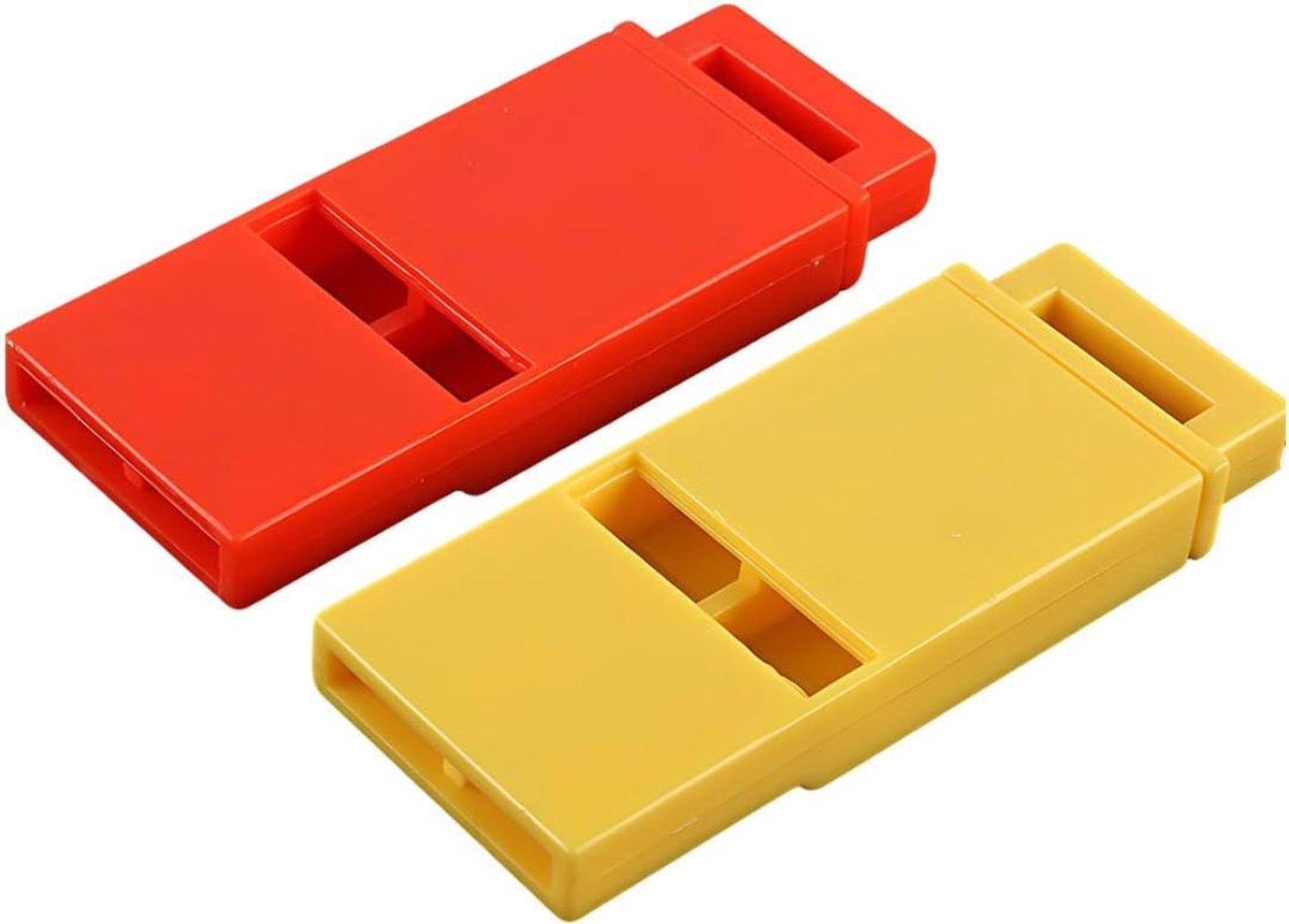 1 pack of 2 whistles: warning, emergency and referees, suitable for swimming, mountaineering, sports lessons, night - ShopVlot