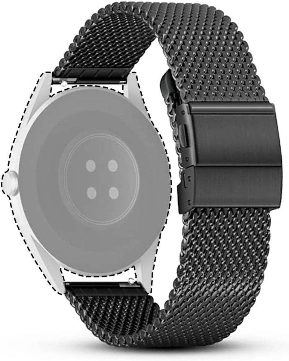 Metalen horlogeband 20mm - RVS - Vouwsluiting - Snelle bevestiging voor smartwatch en traditioneel horloge - ShopVlot