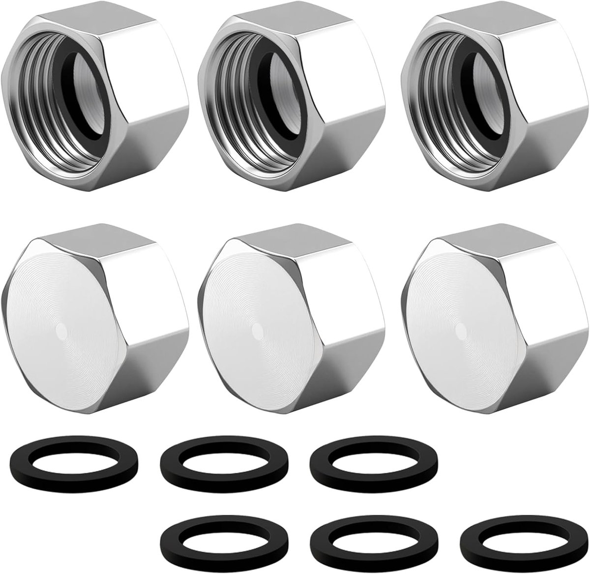 Socketplug 3/4 Inch - RVS Kap met Rubber Seals - Duurzaam en Betrouwbaar voor Water en Gas - ShopVlot