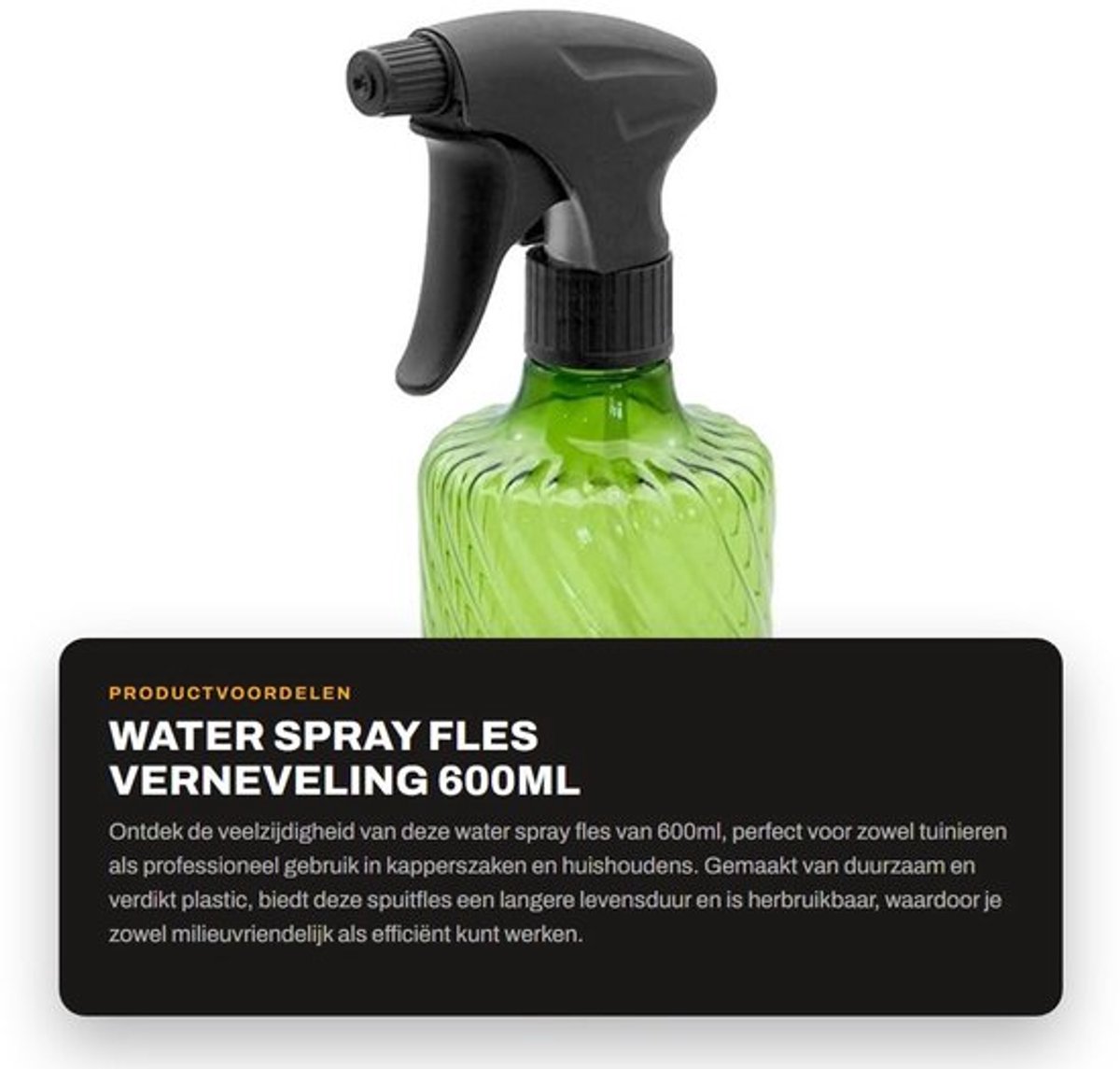 Sprayfles 600ml - Herbruikbaar - Plastic - Trigger Sproeier - Duurzaam - Voor Planten en Reiniging - Vernevelaar