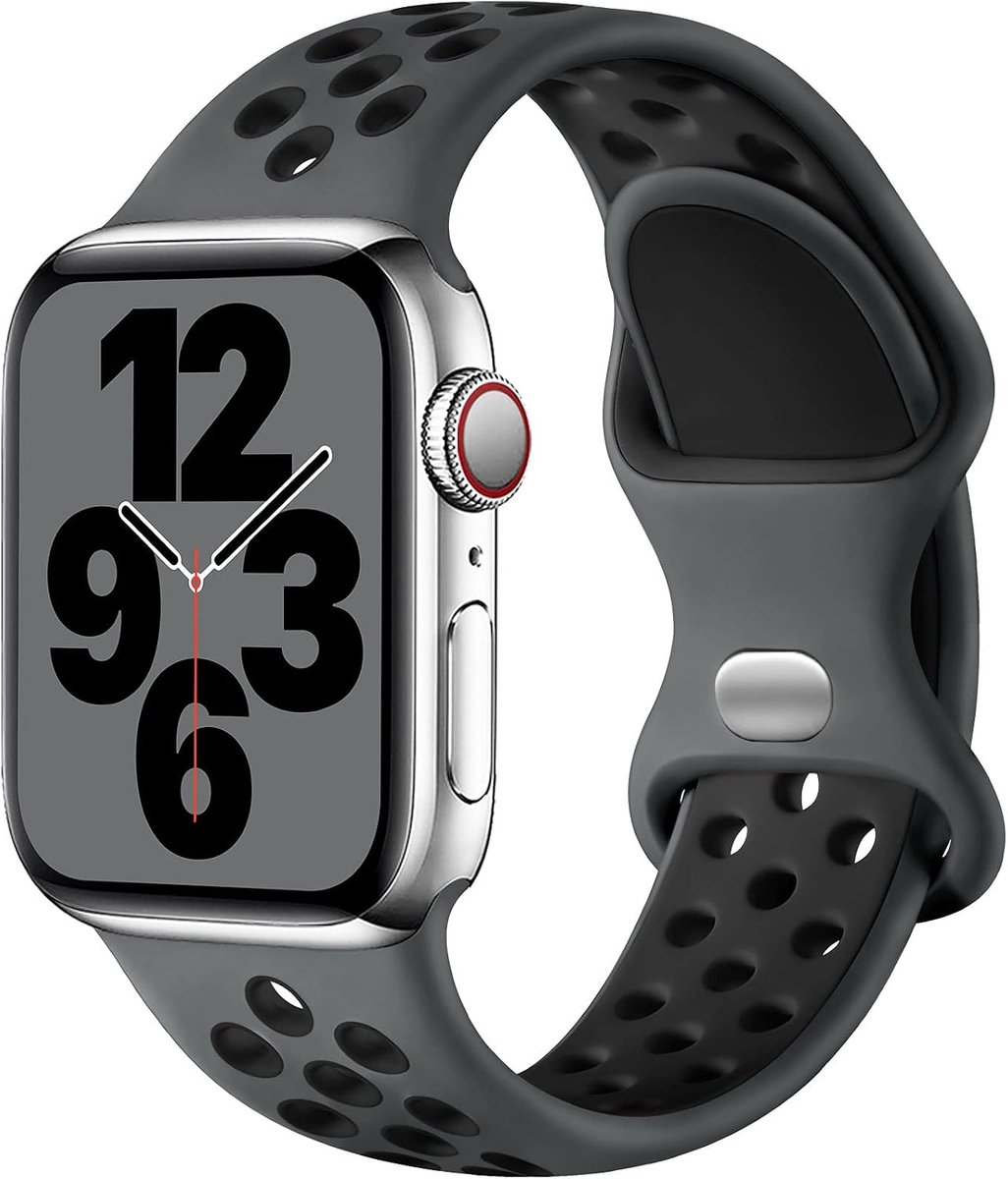 Sportband voor Apple Watch 38mm/40mm/41mm - Ademend silicone - Dubbele gaatjesgesp - ShopVlot