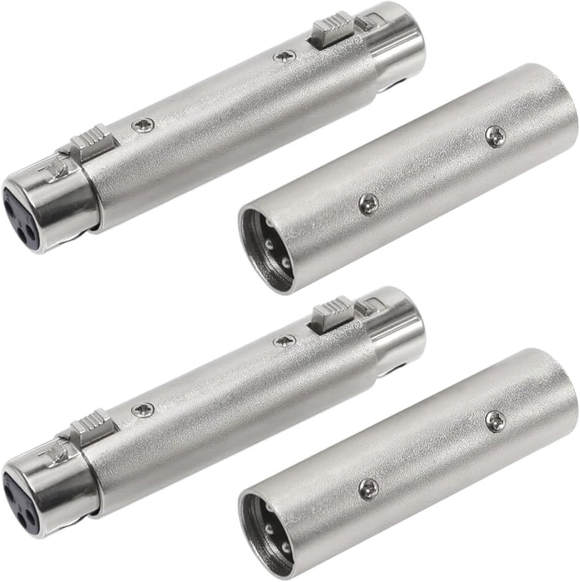 2 Pair Adapters for Gender Change XLR Male Female 3-Pole, Suitable for Connecting Microphones and Mixers - ShopVlot