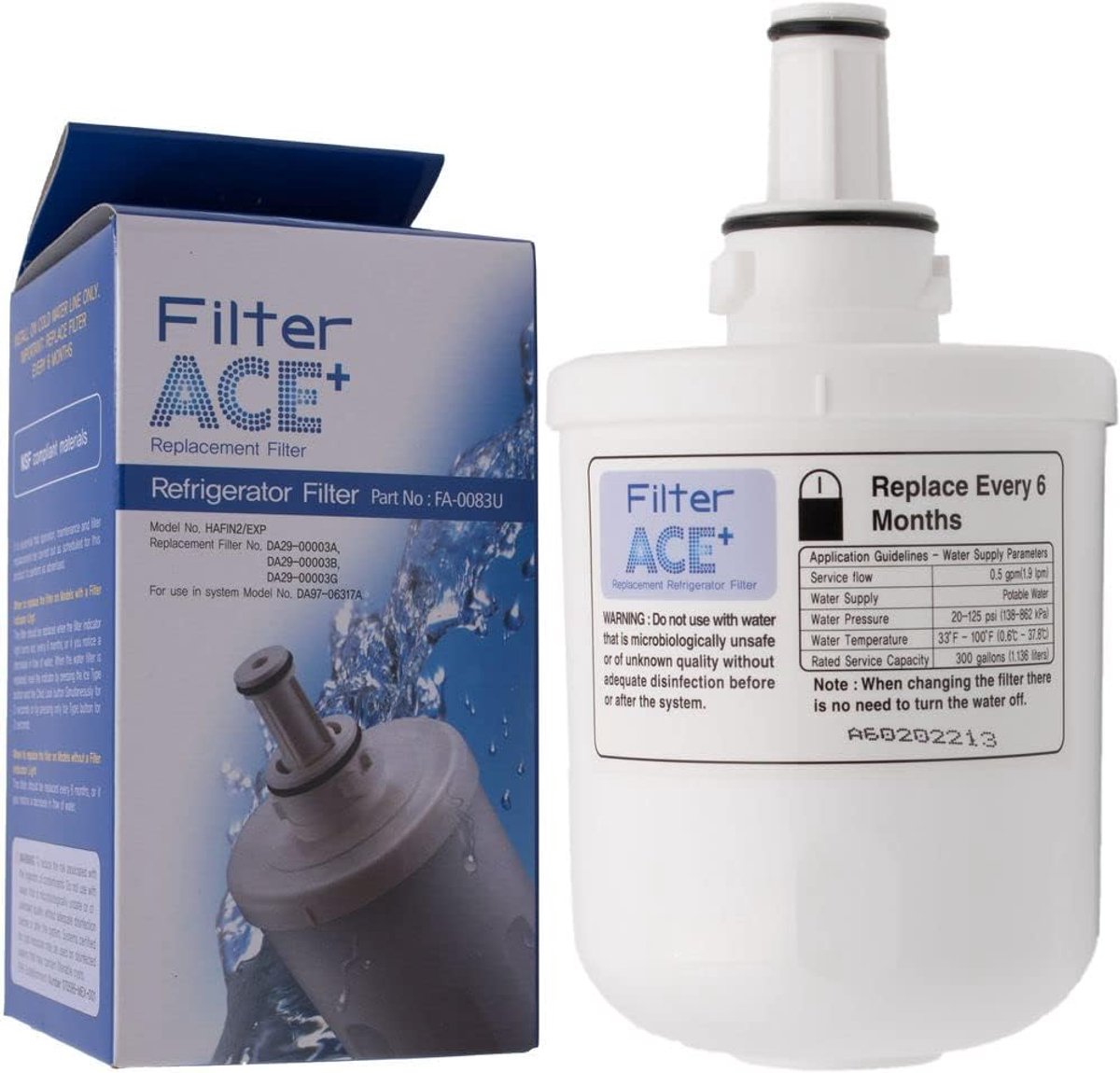 ACE+ FA-0083U Water Filter Compatible with Samsung DA29-00003G, HAFIN2/EXP, DA29-0003F, HAFIN1/EXP, HAFIN Fridge - ShopVlot