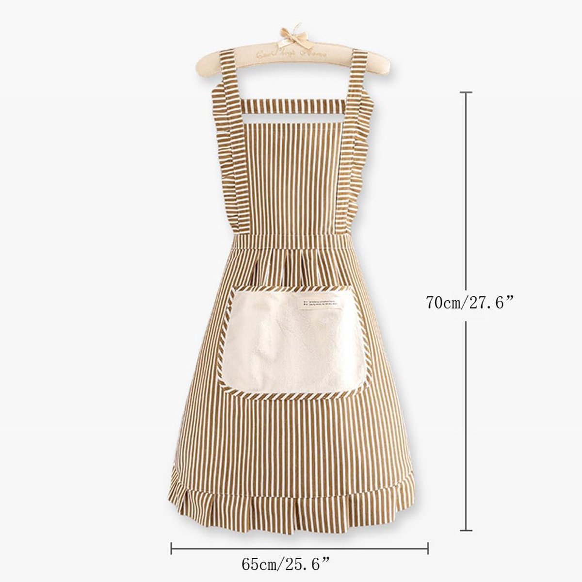 Women's Striped Apron with Hand Wiping Cloth Kitchen Chef Aprons Restaurant Apron for Cooking, Baking, Cleaning - ShopVlot