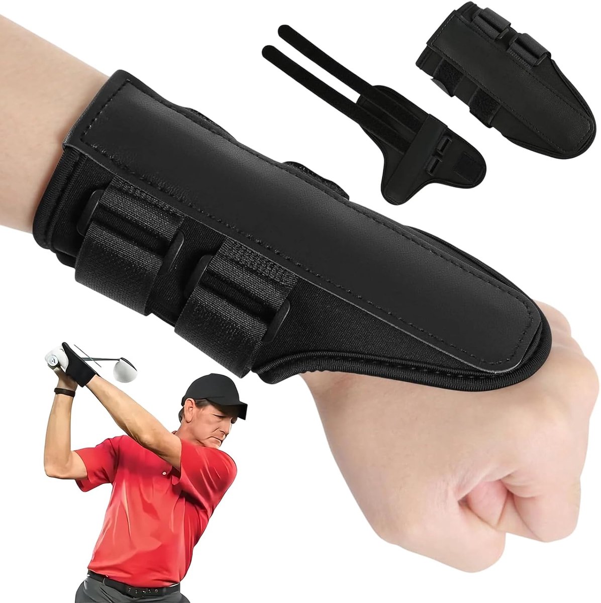 Golf Wrist Rest, 2 Pack Golf Training Aid with Metal Rails Wrist Guards for Posture Correction, Swing Training - ShopVlot