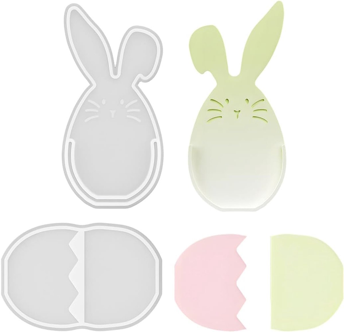 Pack of 3 Silicone Baking Moulds Easter Silicone Moulds Spring Easter Bunny for Easter Bunny Casting Silicone Mould - ShopVlot