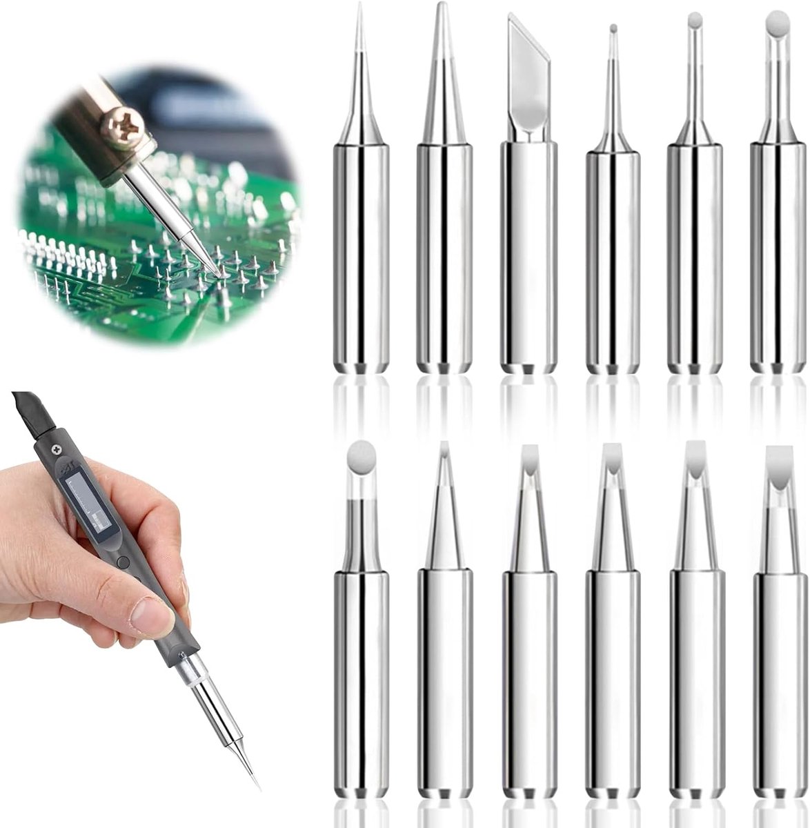Soldering tips set 12 stuks - Loodgevrij - Hoog compatibel - Geschikt voor elektronica en DIY-projecten - ShopVlot
