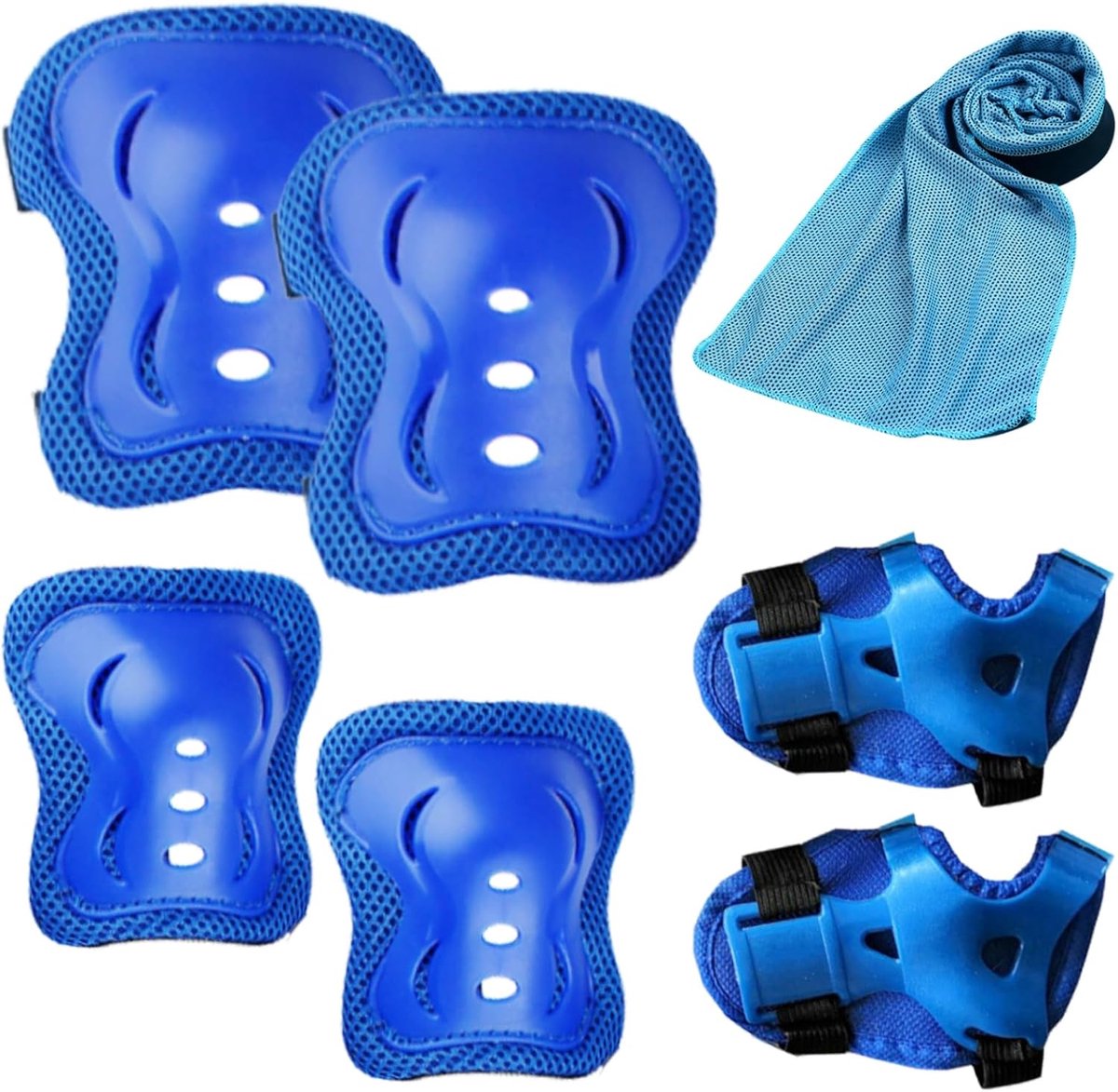 BDSHUNBF Kids Sports Protective Gear Set, Kids Knee Pads Set, Knee Pads Elbow Pads Wrist Guards Set, Knee Elbow Pads - ShopVlot