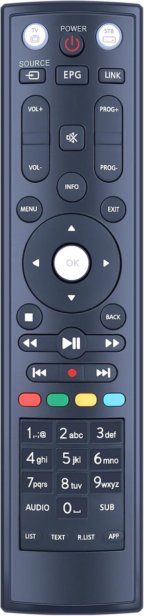 Afstandsbediening geschikt voor Fuba Digiquest Tele-System ODE715-HD ODE716-HD TS9015-HD TS9016-HD ODE715HD ODE716HD - ShopVlot