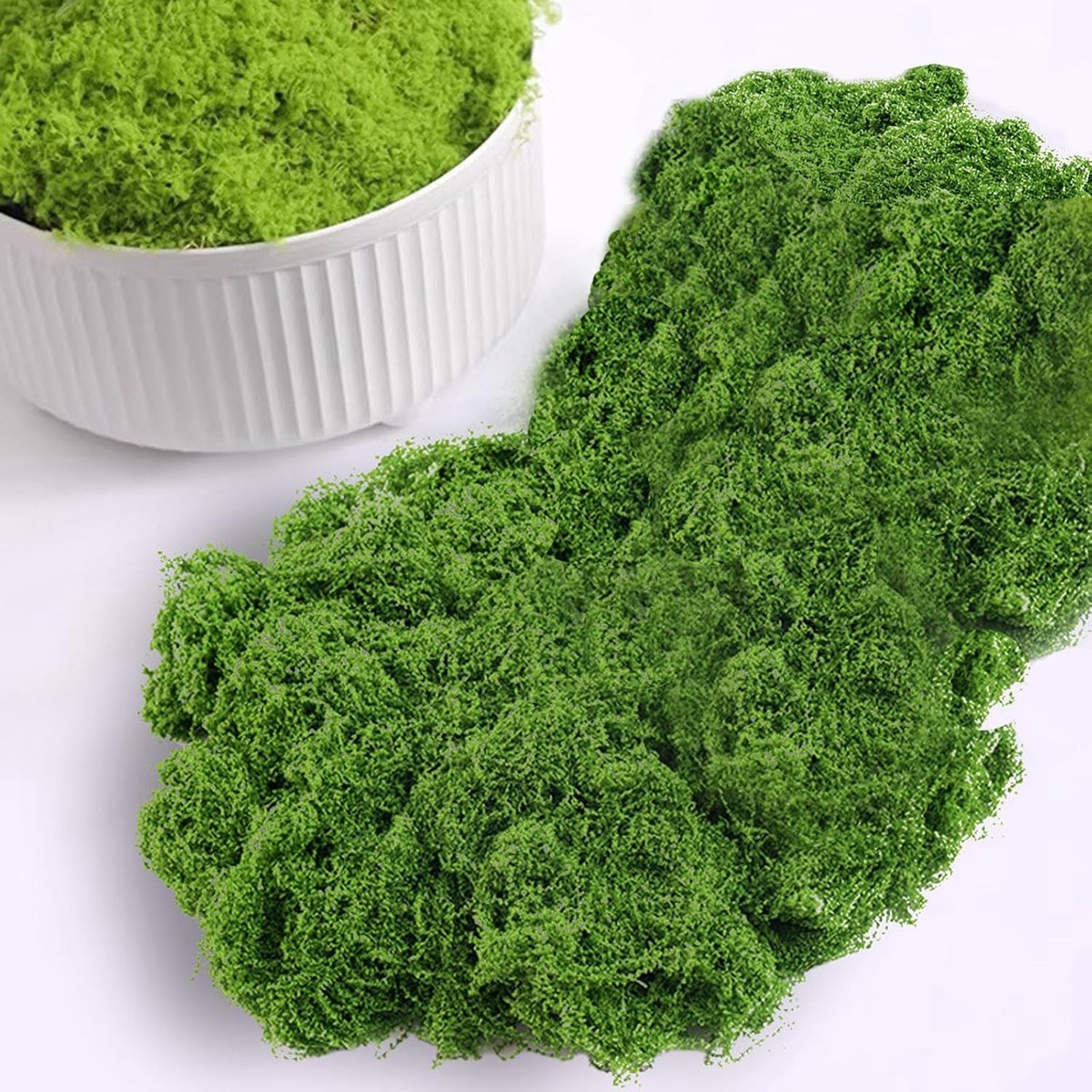 200g Decorative Moss for Crafts, Nylon Artificial Moss, Breathable, Preserved for Garden, Flower Arrangements - ShopVlot