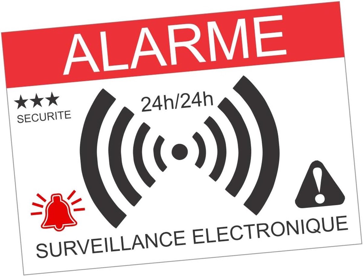 Sticker for alarm, electronic monitoring, 24 pieces - ShopVlot