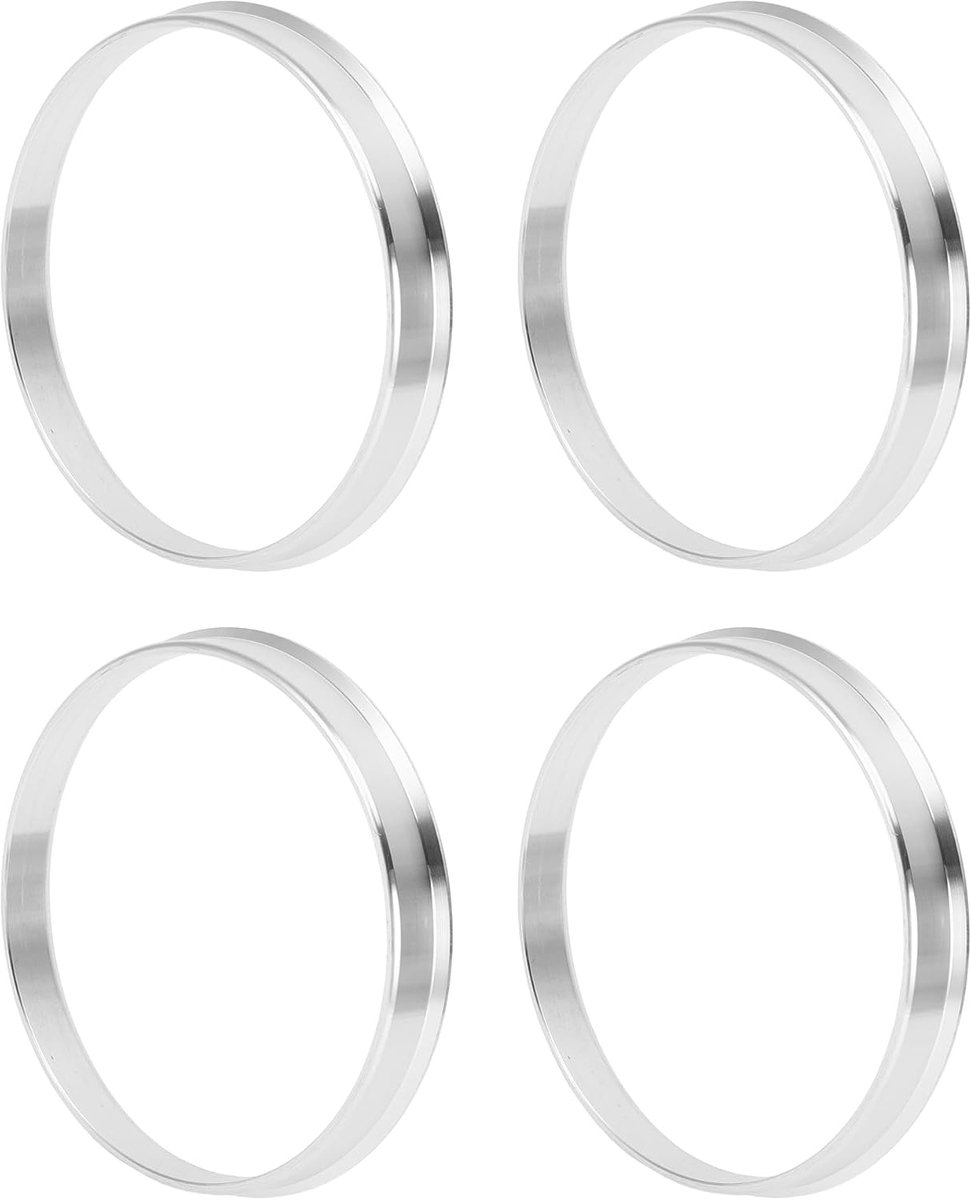 Car Wheel Hub Centric Rings OD 76mm to ID 72.6mm Wheels Center Shaft Shock Absorbing Hubrings Aluminum Alloy Silver - ShopVlot