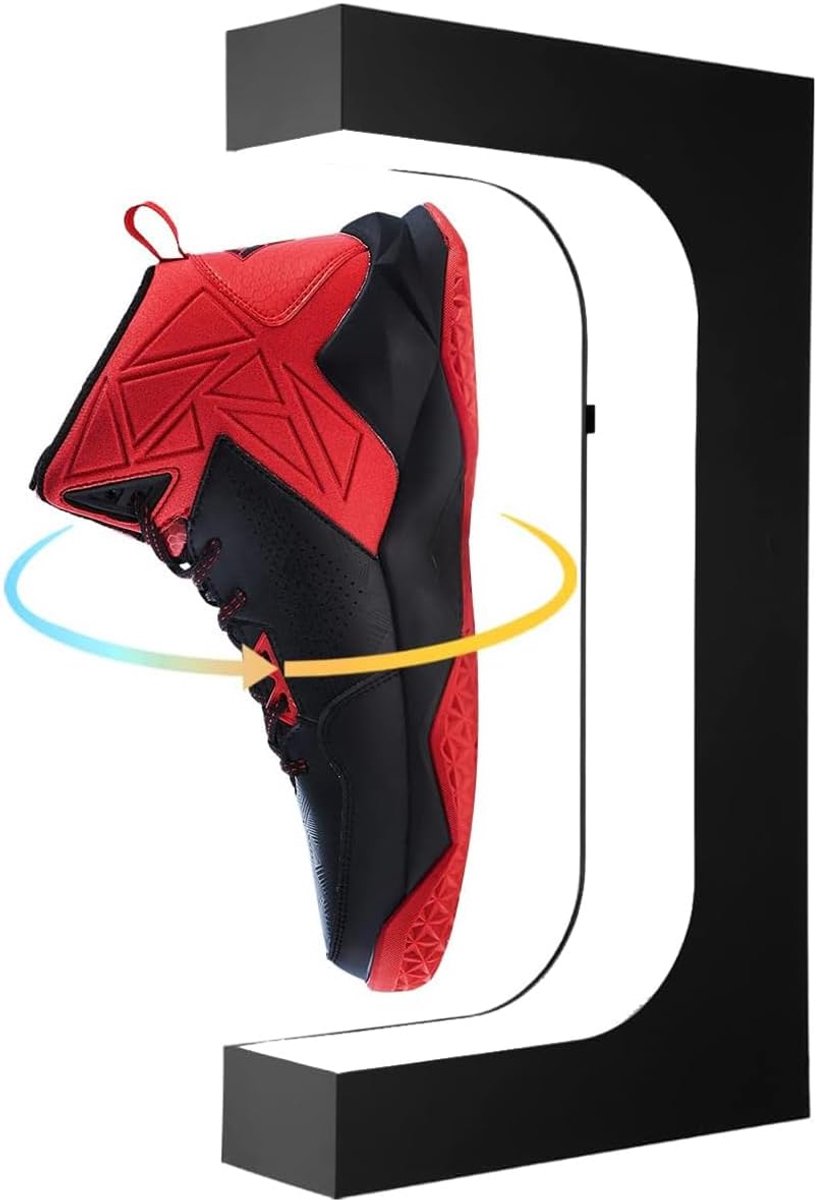 Floating Shoe Display, Floating Shoe Stand with LED Light Rotating Magnetic Levitation Sneaker Rack for Home - ShopVlot