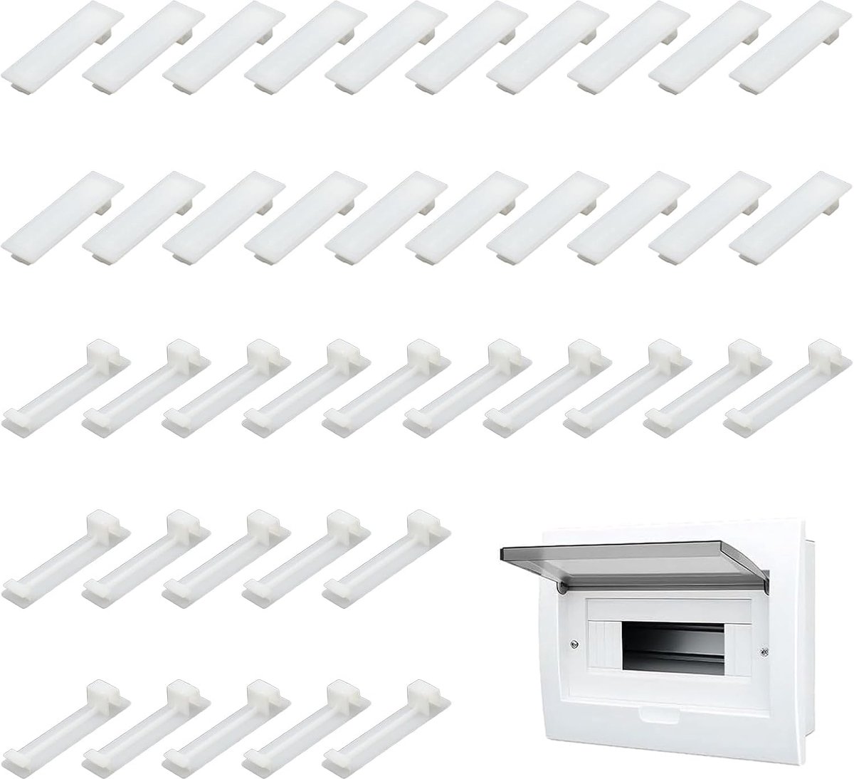 Modulaire afdekkappen 40 stuks - 1TE en 0.5TE - Uitbreidbaar en combineerbaar - Flexibele oplossing voor schakelpaneel - ShopVlot