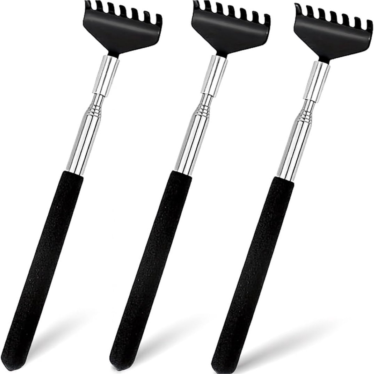 Rugkrabber set van 3 - Verstelbaar en uitbreidbaar - Brede kraboppervlakte - Effectieve verlichting van jeuk - ShopVlot
