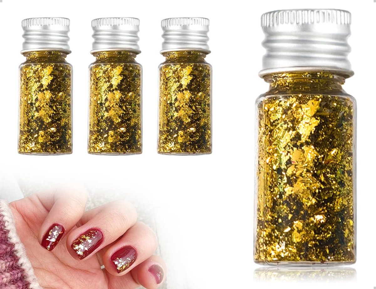 Decoratieve Gold Leaf Flessen - Aluminium Folie - Unieke Glans - Ideaal voor Creatieve Projecten - ShopVlot