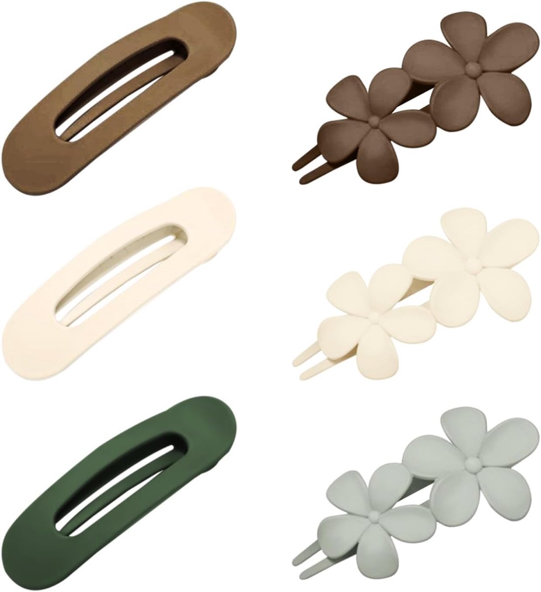 Haarklemmen set - 3 woordclips en 3 bloemenclips - veelzijdige haaraccessoires - perfect voor het fixeren van kapsels - ShopVlot