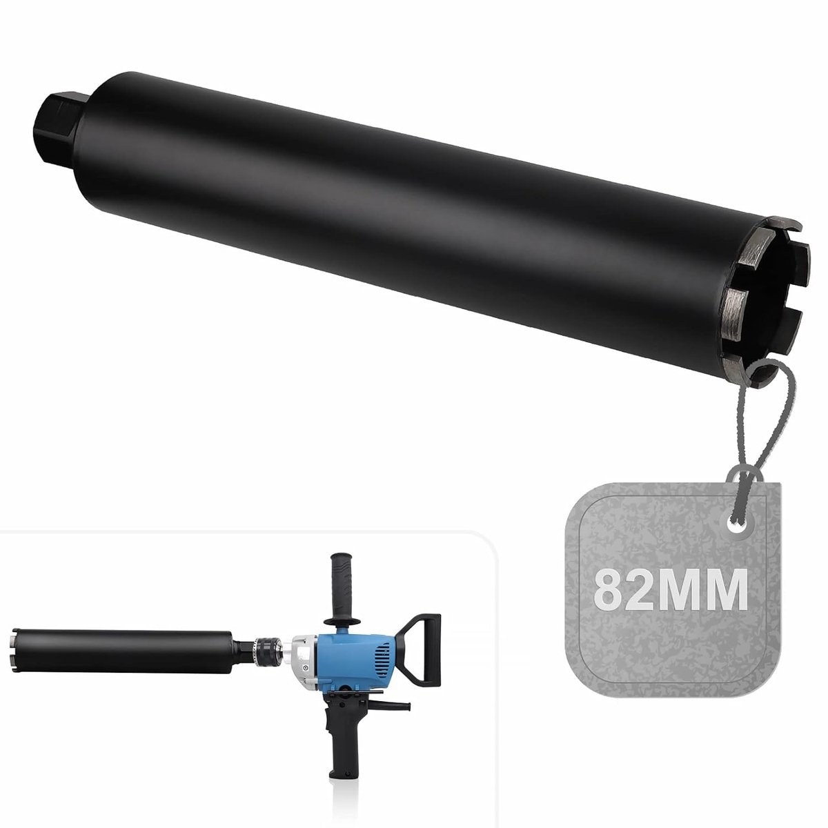 Diamantboorkroon 82 mm - Kernboor 1¼ inch - Lengte 420 mm - Ideaal voor beton en steen - ShopVlot