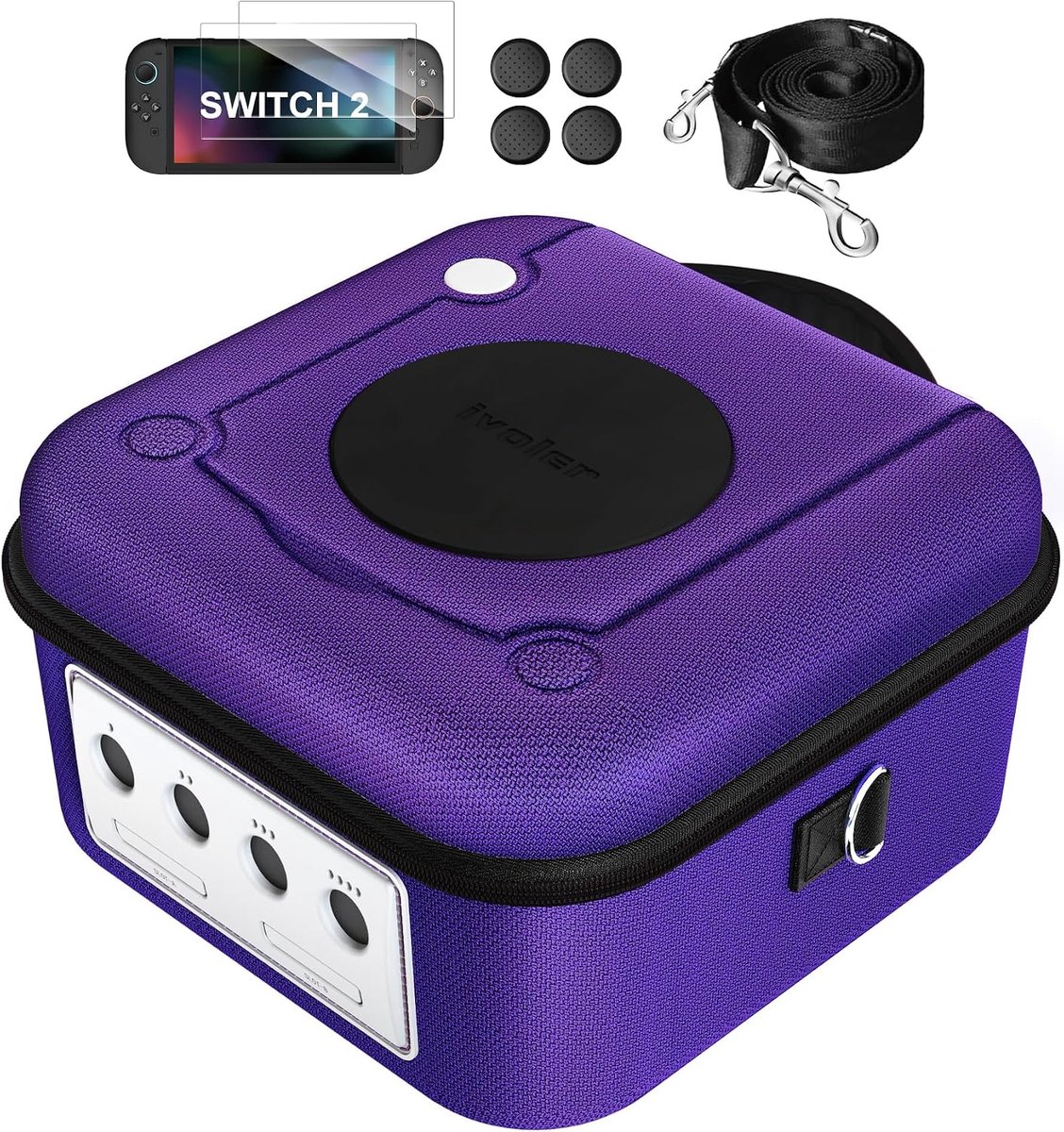 Hoes voor Nintendo Switch 2 - Harde bescherming - Inclusief screenprotector - Opbergruimte voor 20 games - ShopVlot