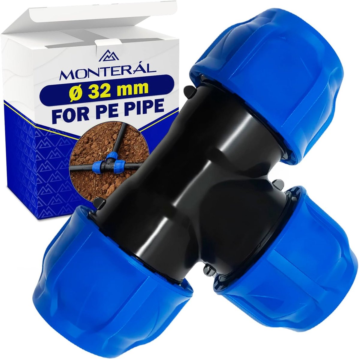 T-stuk Ø 32 mm - hoekstuk 90° - polypropylene PP - voor verbinding van PE leidingen - ShopVlot
