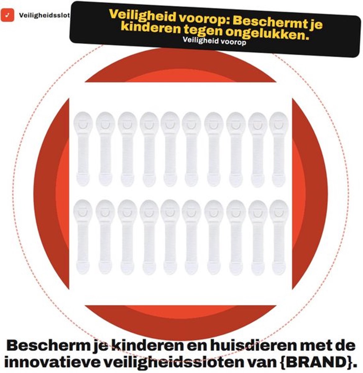 Veiligheidsslot 20 stuks - Veiligheidssloten voor kinderen - Veiligheidsblokken - Eenvoudig opplakken - Hoogwaardig materiaal - Voorkomt ongevallen - Kindveiligheidsslot