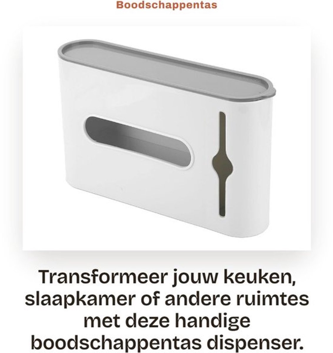 Boodschappentas Grote Capaciteit - Plastic Organizer - Stofdicht Deksel - Zichtbaar Venster - Duurzaam Materiaal - Handig Ontwerp - Plastic Zakhouder