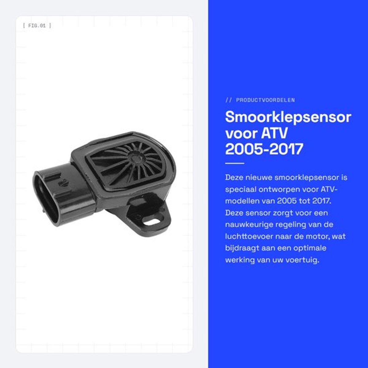 Smoorklepsensor gloednieuw - Positiesensor - Geschikt voor ATV 2005-2017 - Lagensensor - Gasventielbehuizing - OE 13580-31G00