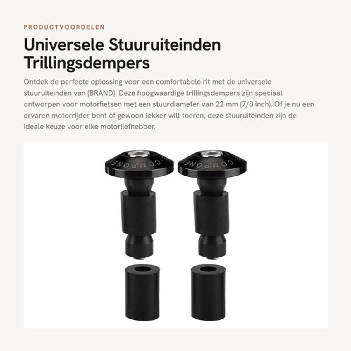 Stuuruiteinden Universeel - Stuurgewichten - Trillingsdempers - Schuifkappen - Compatibel met 22 mm Stuur - Hoogwaardige Kwaliteit - Motorhandgrepen