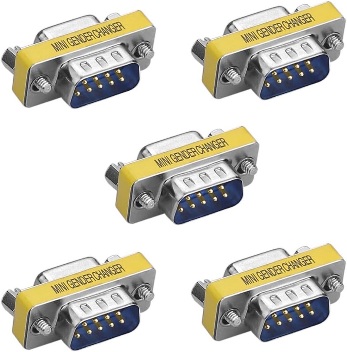 RS-232 DB9 Adapter Gender Changer Serial Male to Female Converter x5 - Gender Changer Couple Adapter - ShopVlot