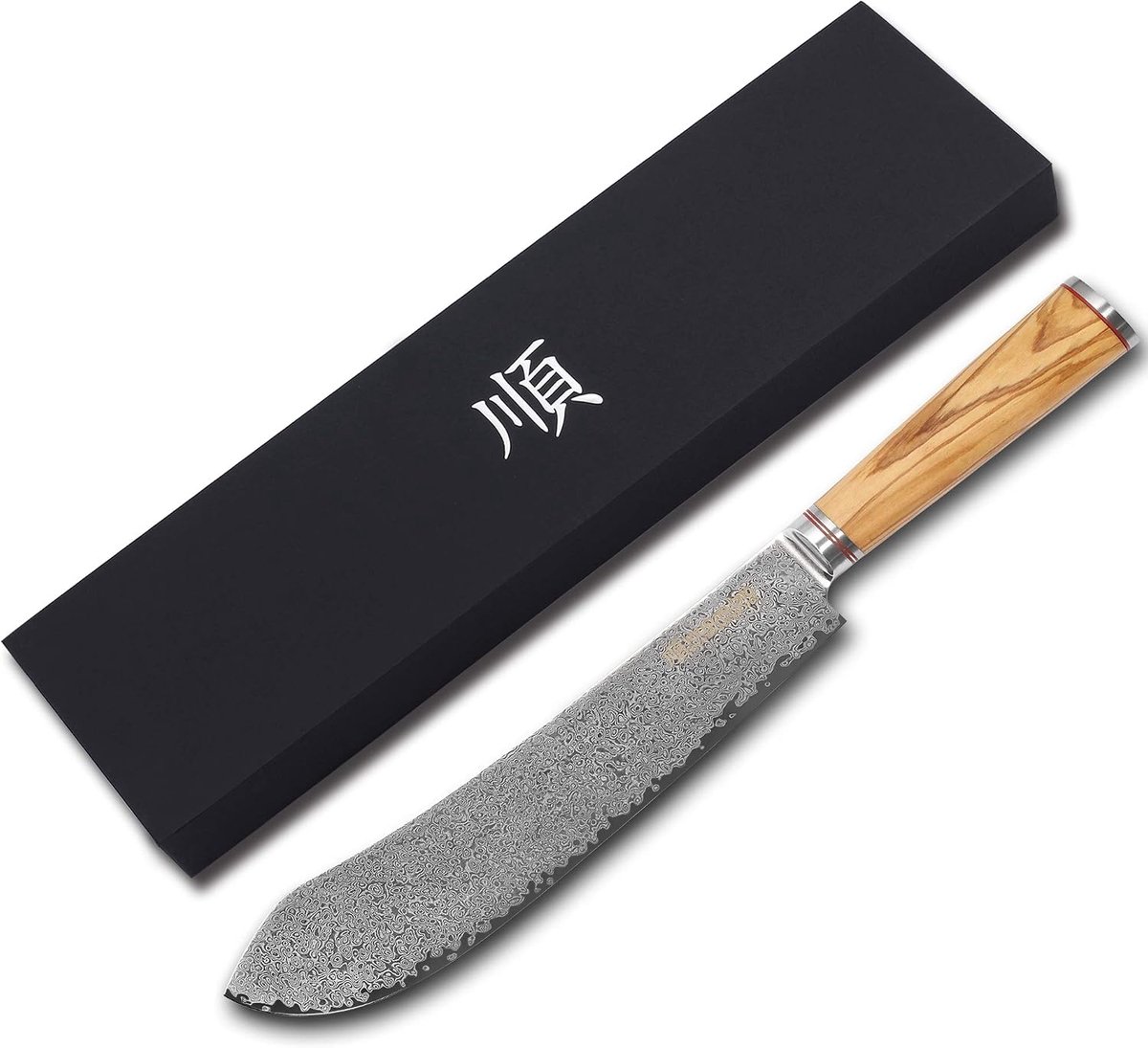 YOUSUNLONG Blades Break Bull Nose Pro Butcher Knife 10 Inch Japanese VG10 Hammered Damask Steel Italian Olive Wood - ShopVlot