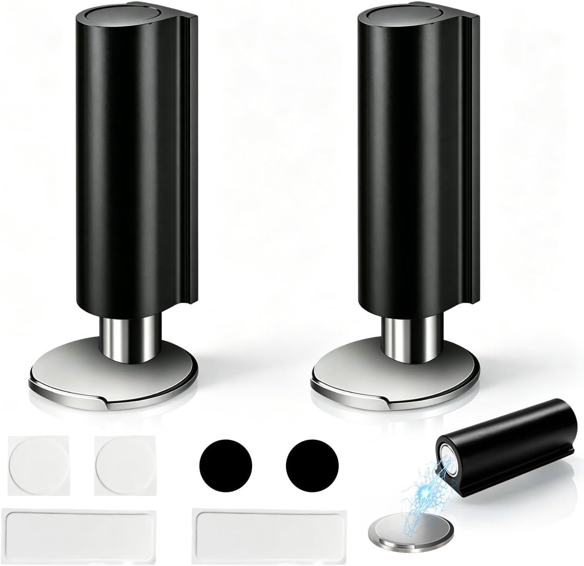 2 stuks magnetische deurstoppers, verborgen deurstopper, magneet met sterke lijm, uittrekbaar van ABS en roestvrij - ShopVlot