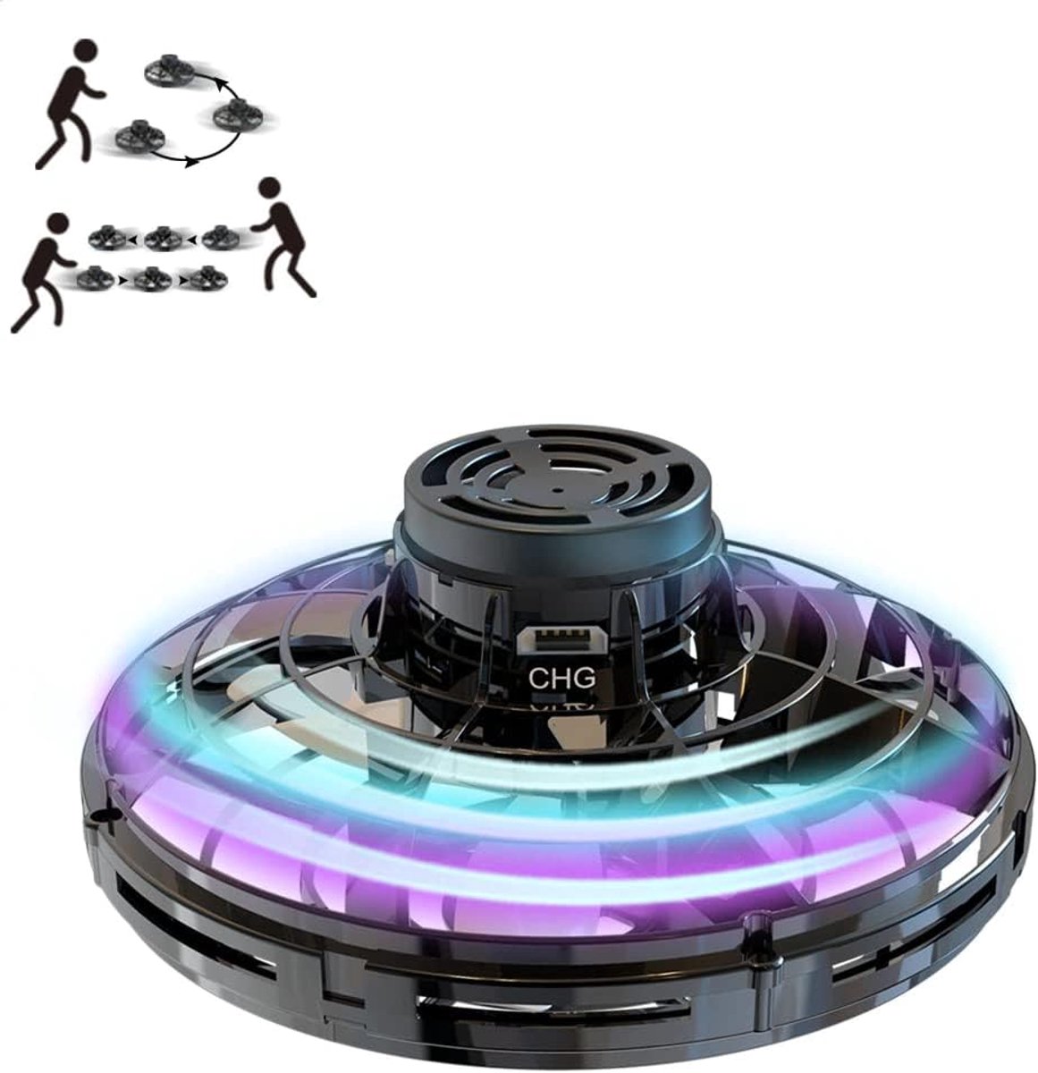FlyNova Flying Spinner - LED - Black - ShopVlot
