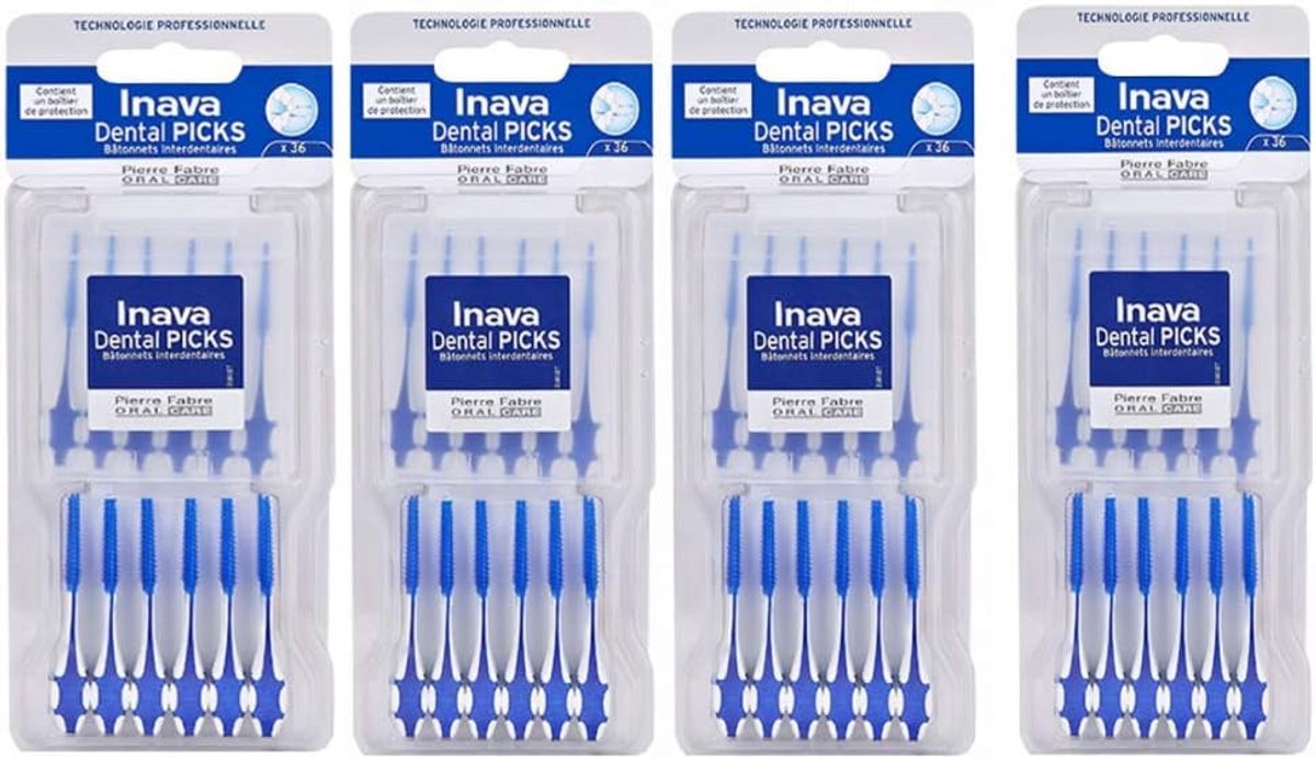 Inava Dental Picks Interdental Sticks, Pack of 36 (4 x 36 Pieces) - ShopVlot