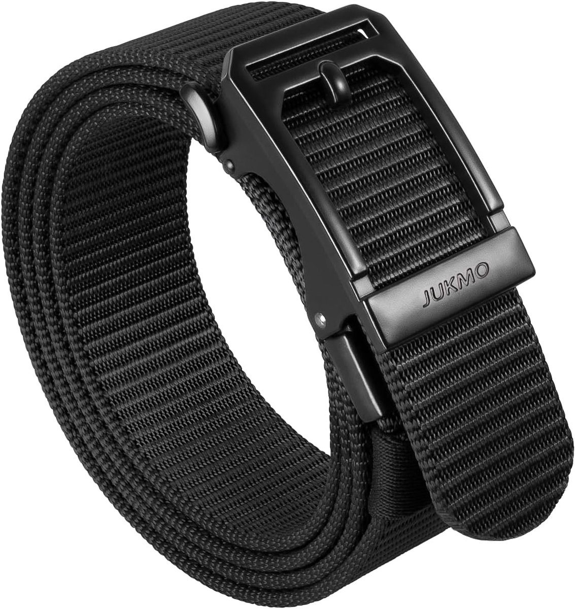 JUKMO Men's Tactical Belt, 3.8 cm Nylon Web Work Belt with Automatic Slide Buckle, Adjustable Trim to Fit - ShopVlot