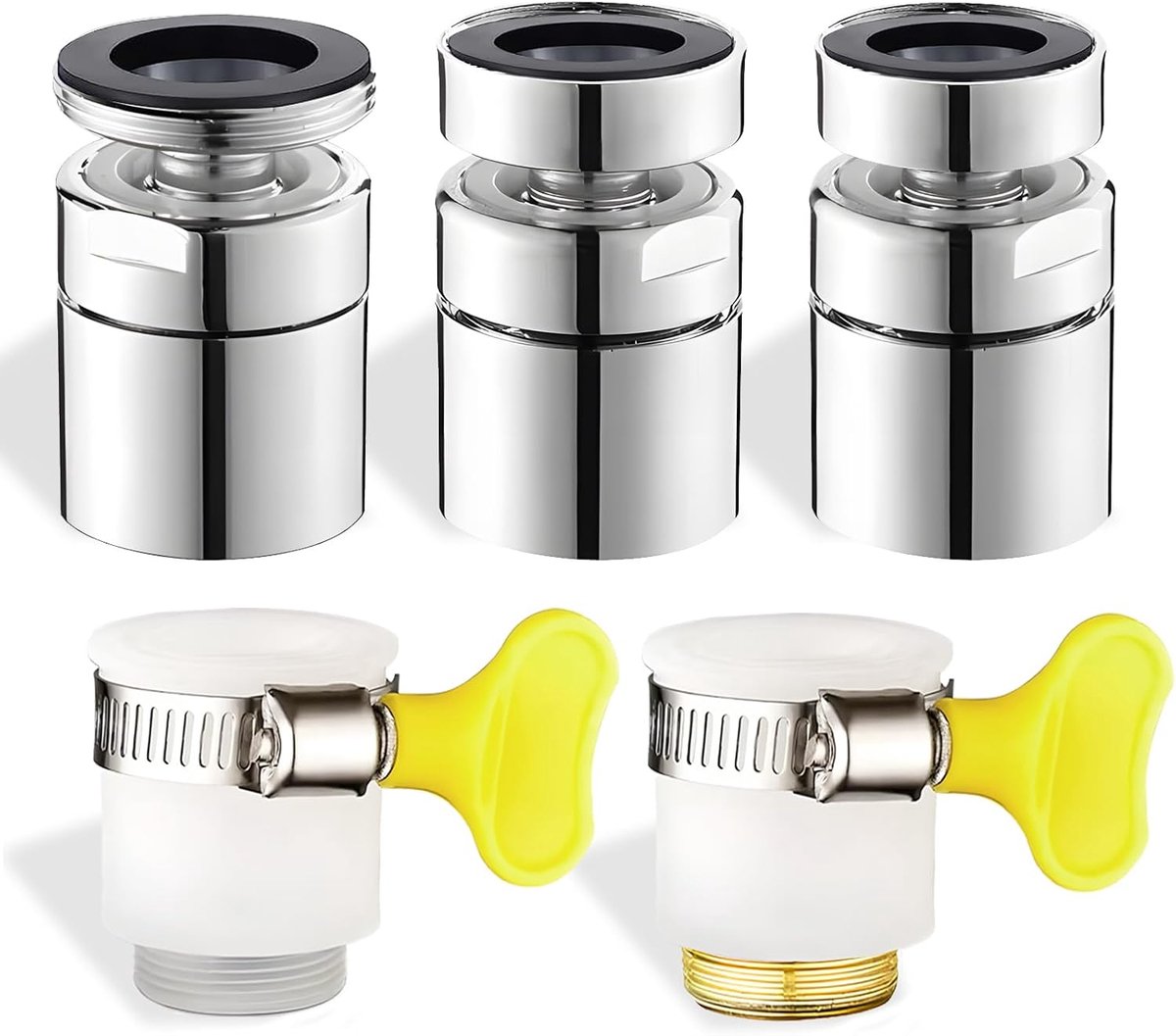 Kraanluchtverhoger set van 5 - 20 mm, 22 mm, 24 mm - 360 graden draaibaar - veelzijdige tapverlenging - ShopVlot
